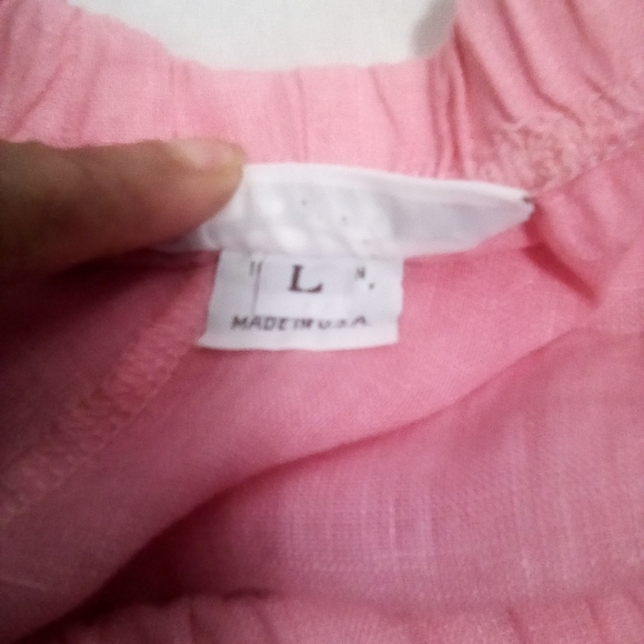 Bryn Walker Women's Soft Pink High Waist Pullon Linen Trousers Size Large - Picture 3 of 8